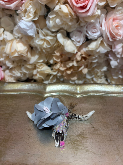 Blush Prairie Mini Cow Skull