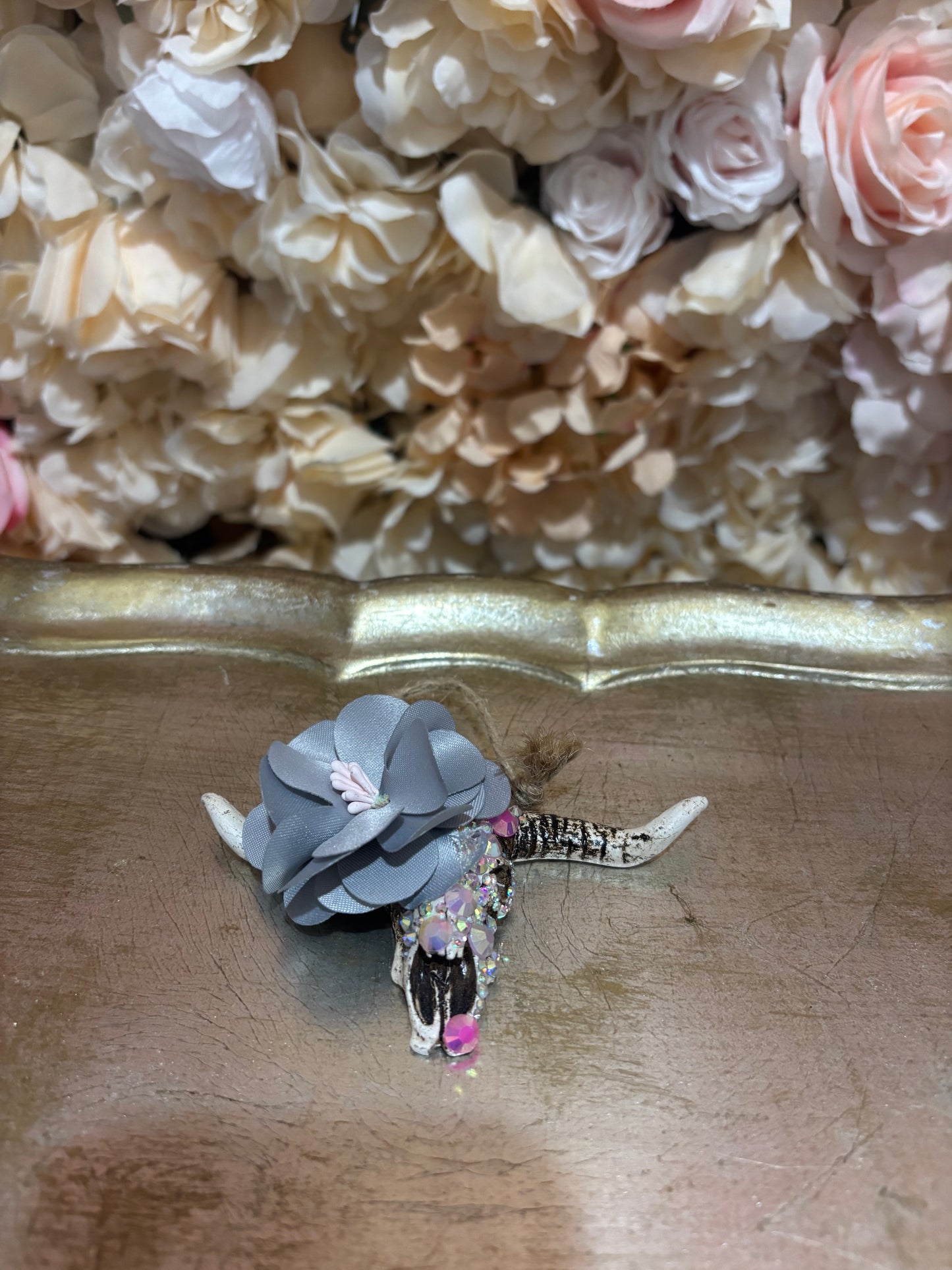 Blush Prairie Mini Cow Skull