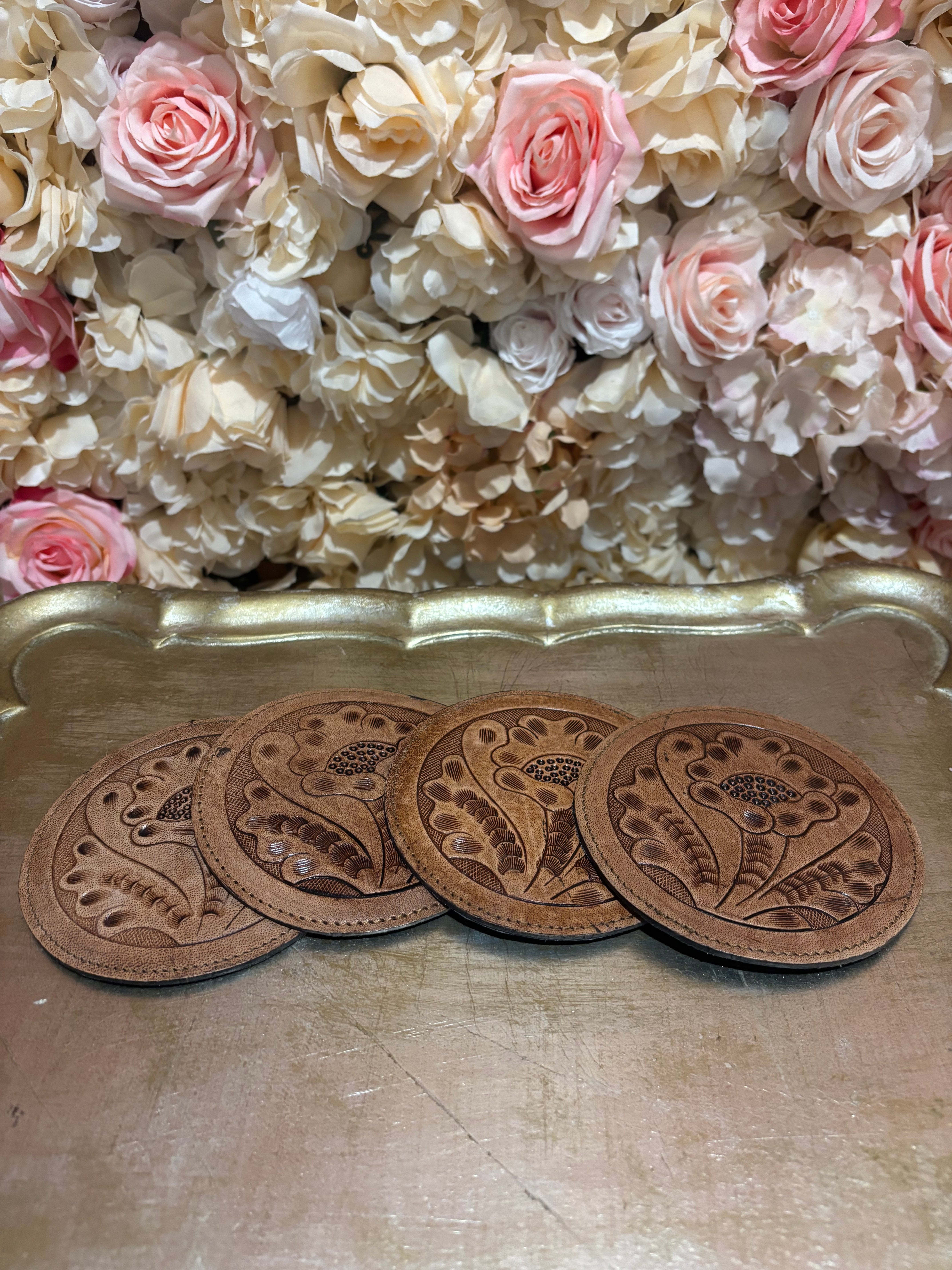 Leather Bloom Coasters