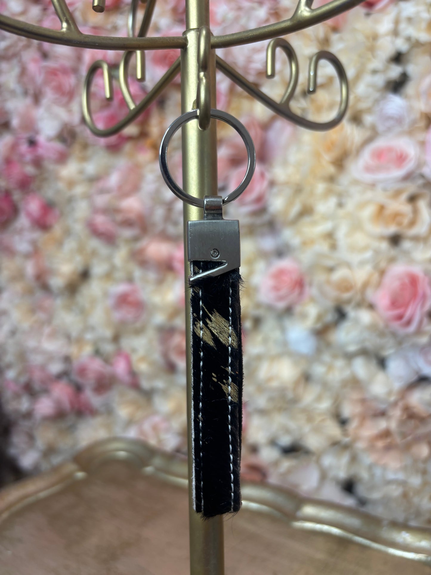 Rust & Rhinestone Small Keychain Wristlet