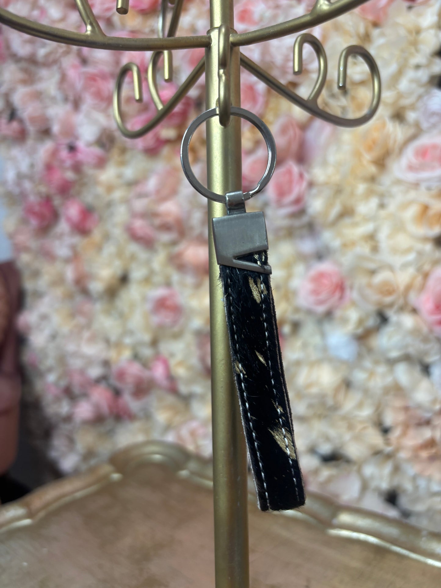 Rust & Rhinestone Small Keychain Wristlet