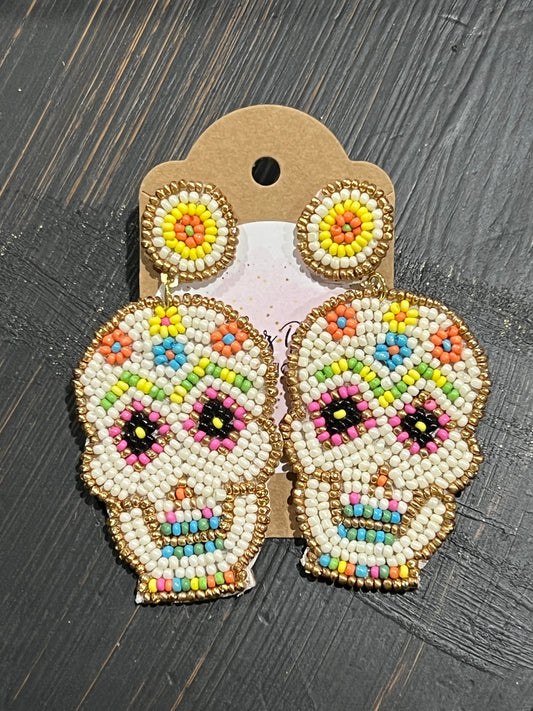 Multi-Color Sugar Skull Earrings