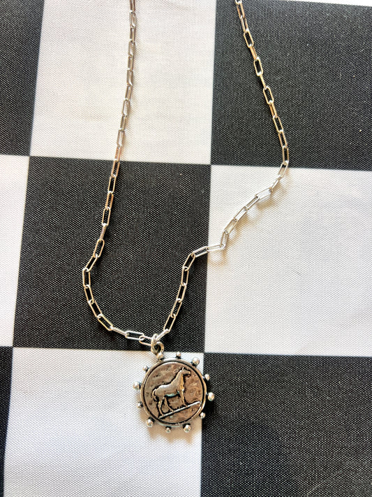 Spur of the Moment Silvertone Necklace