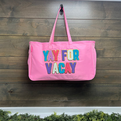 Yay For Vacay Sparkle Tote Bag