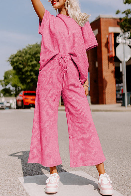 Pink Ruffle Top and Capri Set