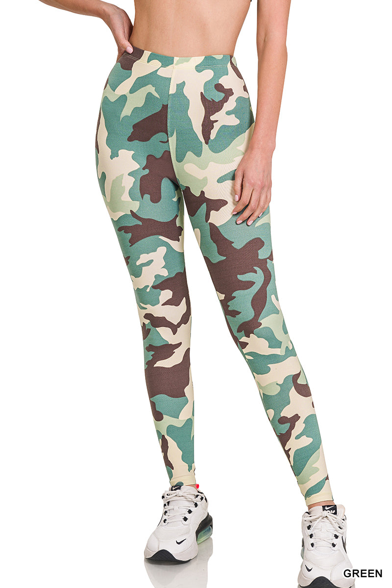 Brushed Microfiber Camouflage Leggings