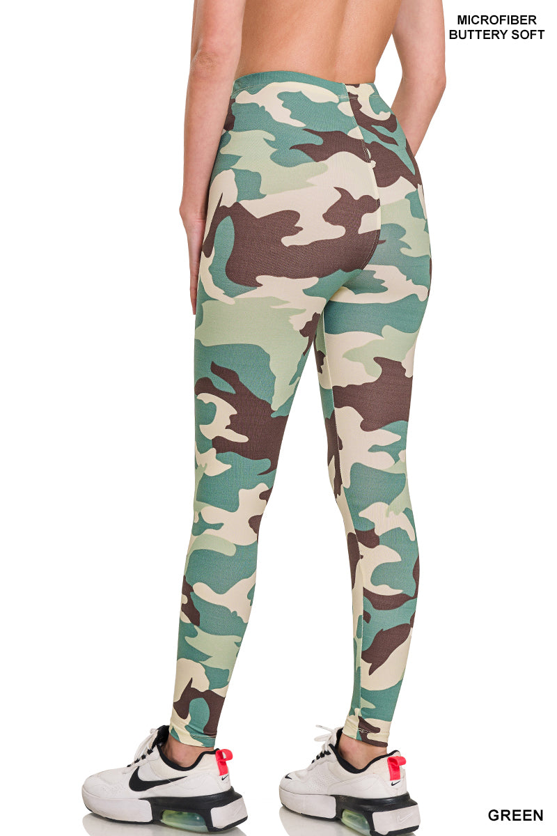 Brushed Microfiber Camouflage Leggings