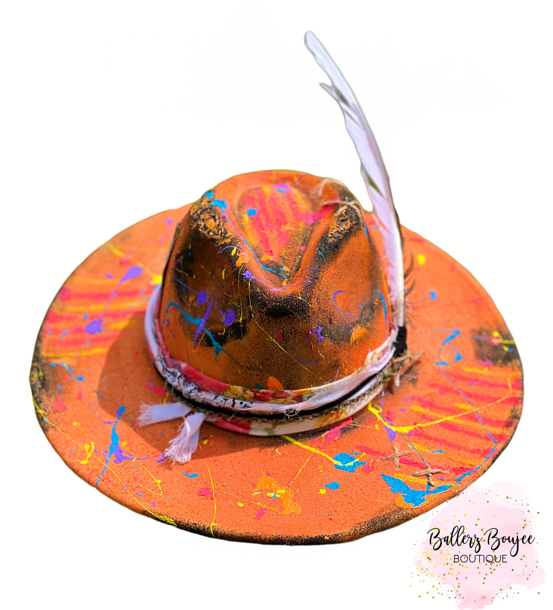 Orange Splatter Rancher Hat