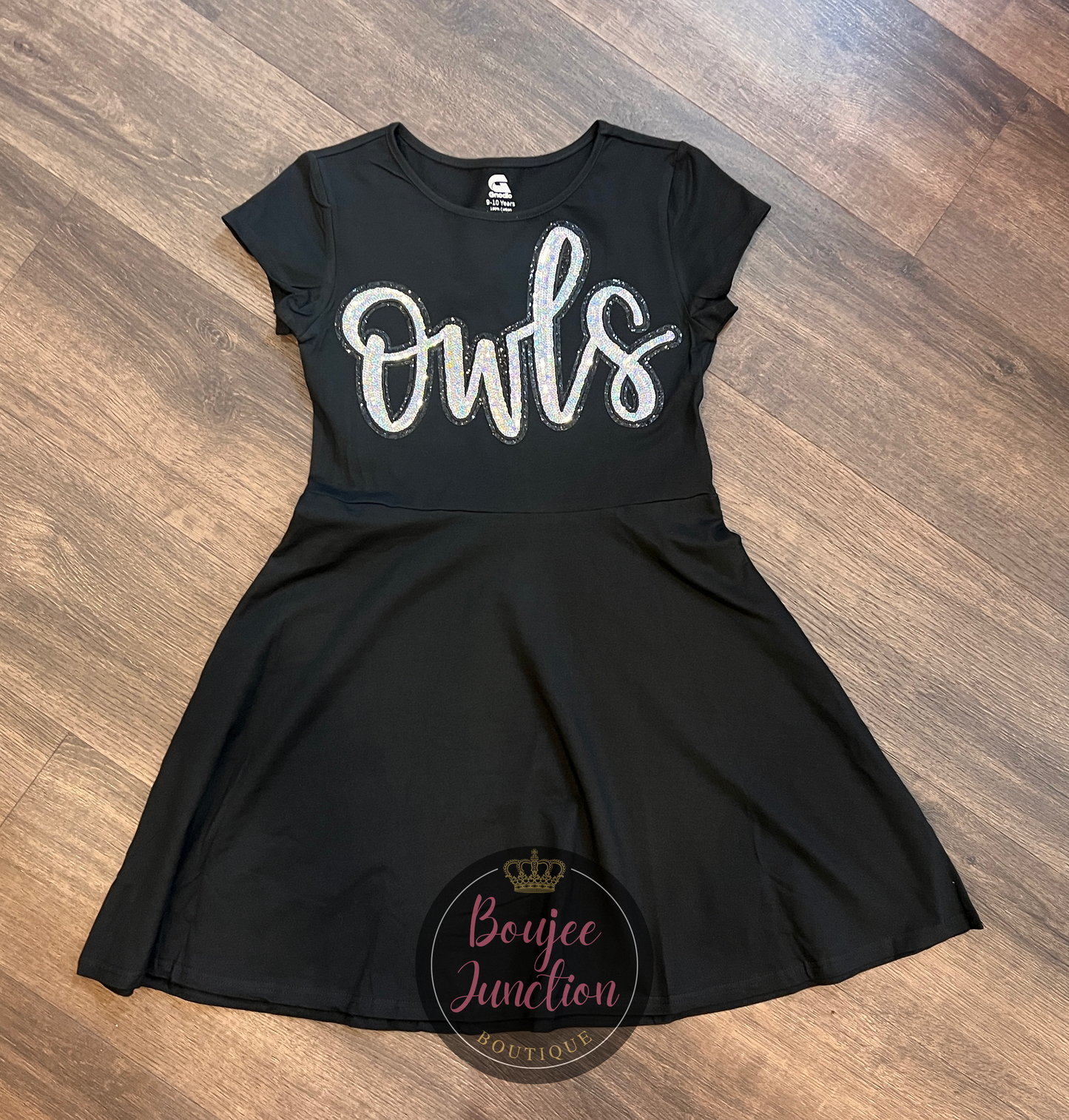 Little Owls Cheer Dress in Black~Anderson-Shiro