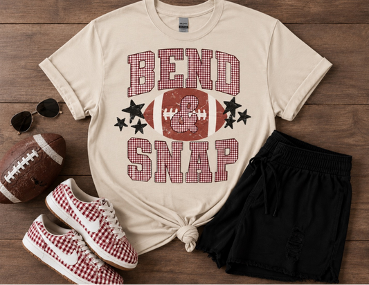 Bend & Snap Maroon Gingham Tee