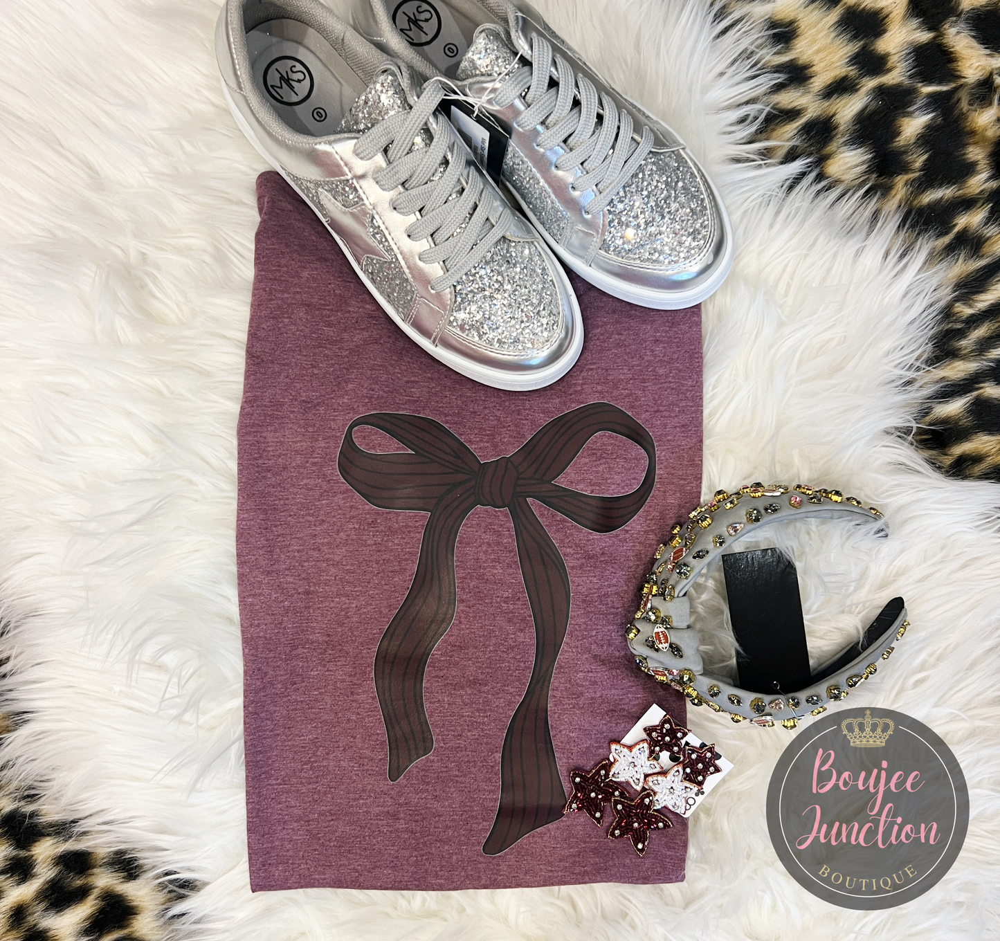 Simple Maroon Bow Transfer