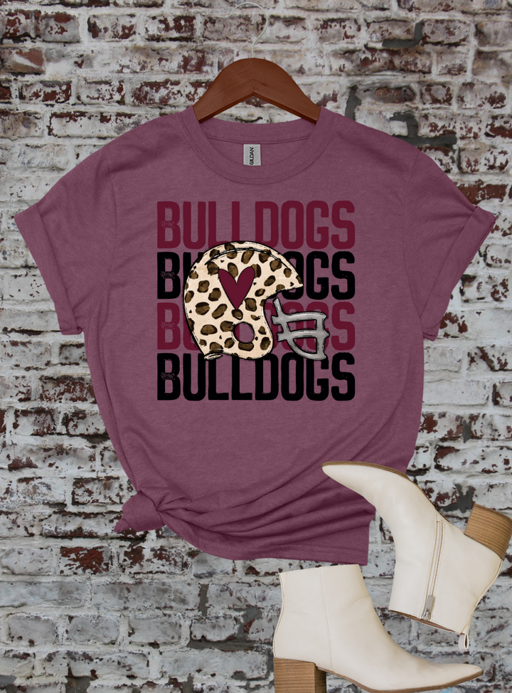 Bulldog Football Cheetah Helmet Tee