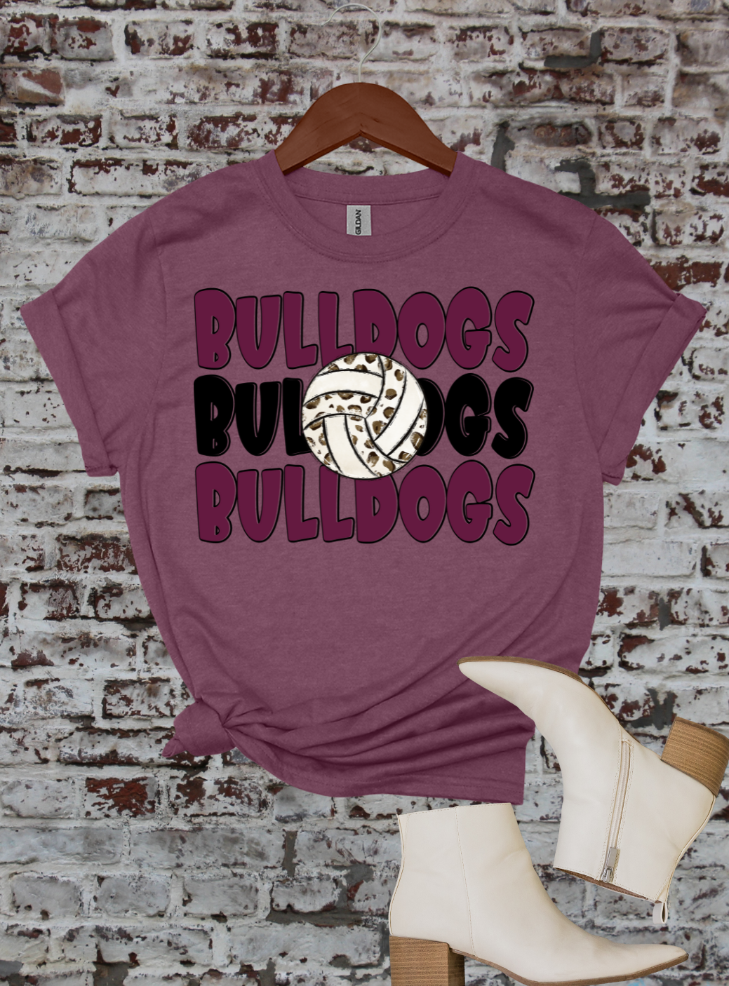 Bulldog Cheetah Volleyball Tee