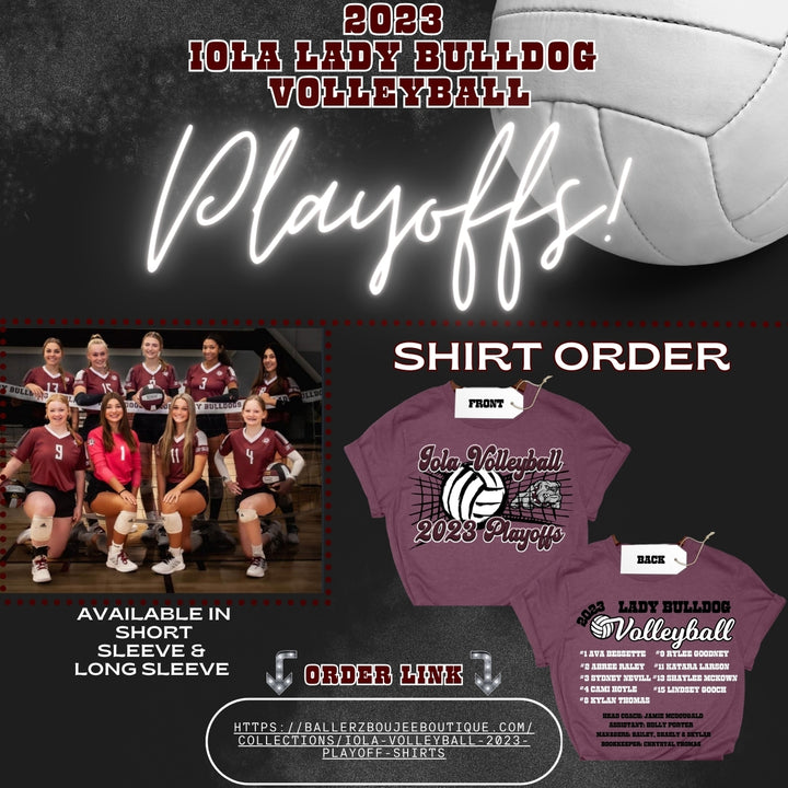 2023 Iola Lady Bulldog Volleyball Playoff Shirt