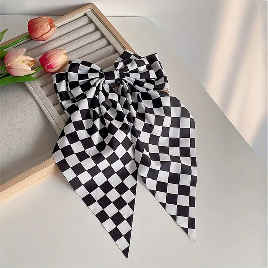 Black & White Checkered Bow