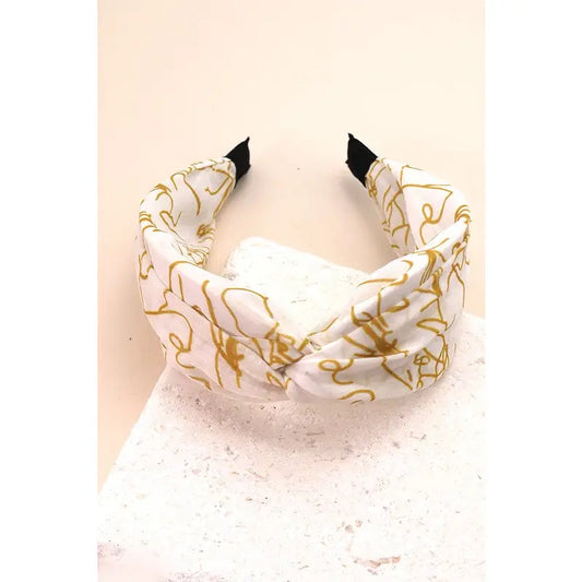 Romantic Wide Knot Gold Headband