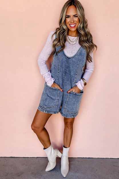 Dusk Blue Denim Romper