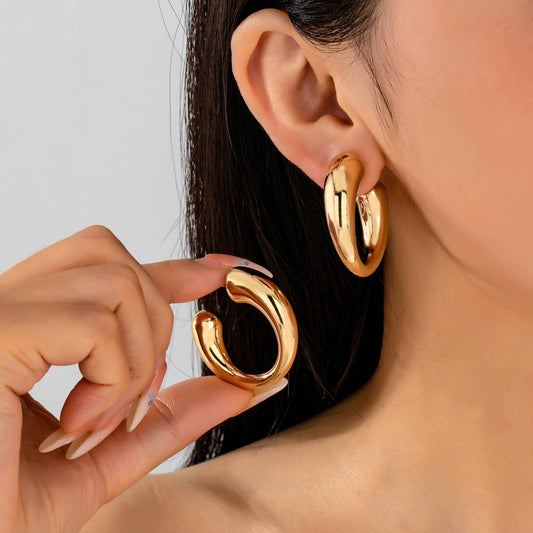 Gold Chunky Hoop Earrings