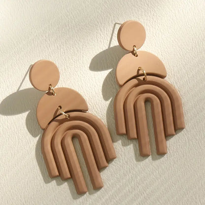 Brown Retro Rainbow Earrings