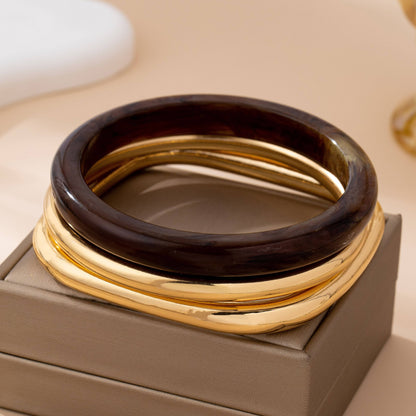 Tort & Gold Bangle Trio Bangle Set
