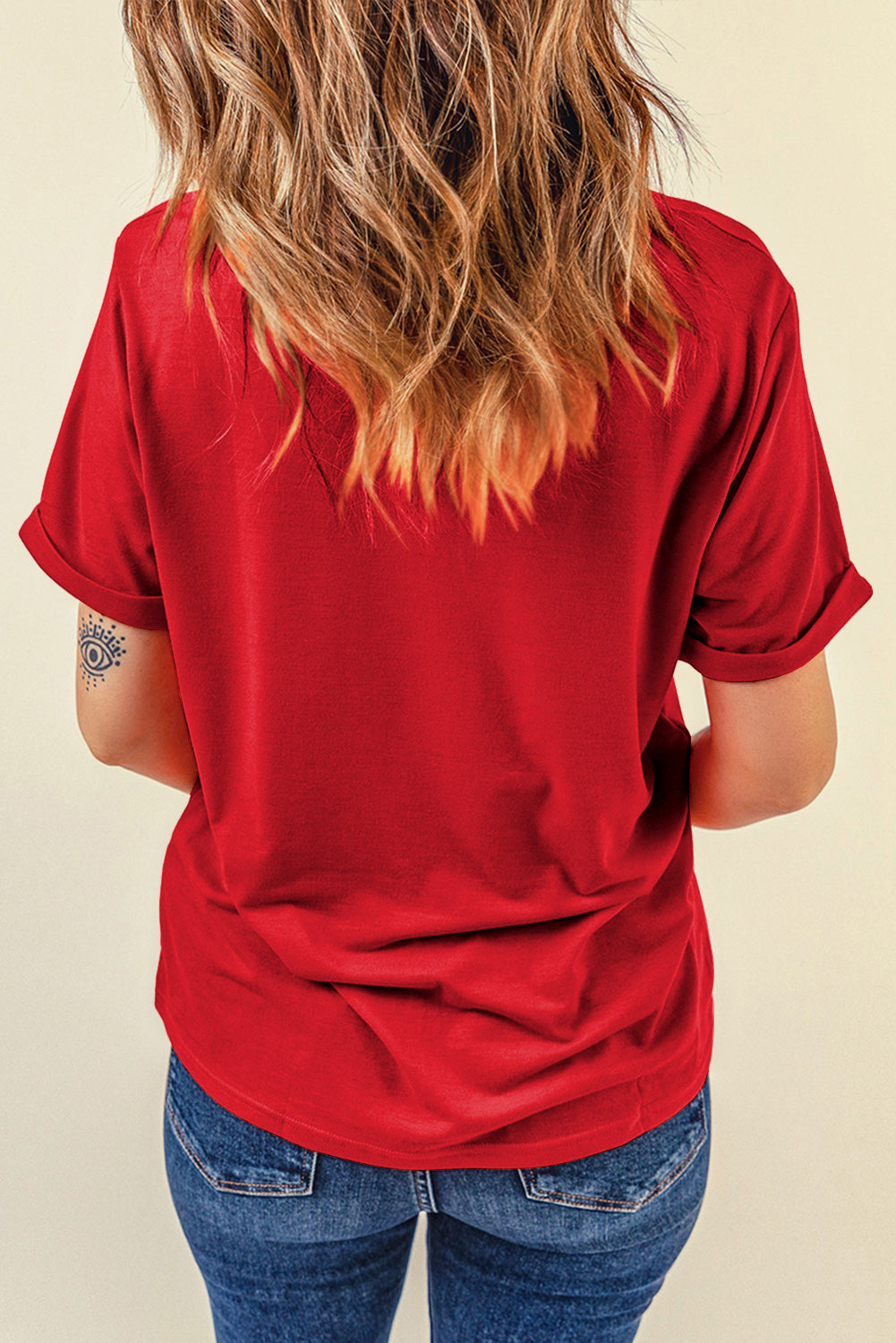 Red Bow Knot Print Tee