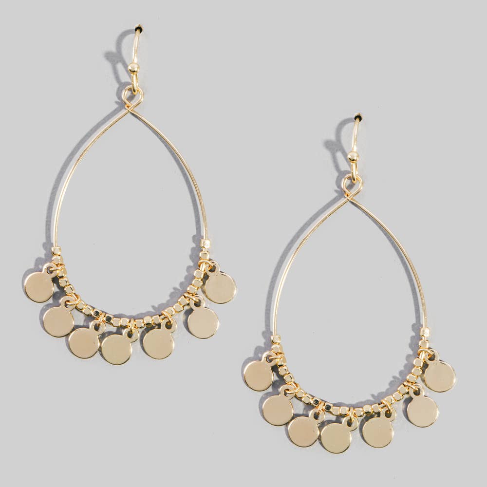 Coin Charm Drop Earrings
