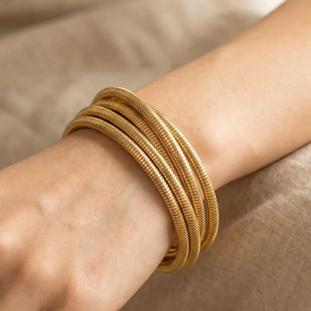 Knotted Elastic Metallic Coil Bracelet