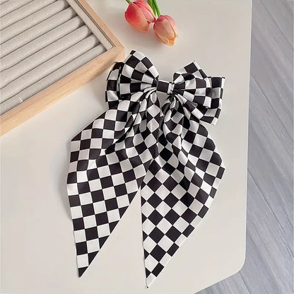 Black & White Checkered Bow