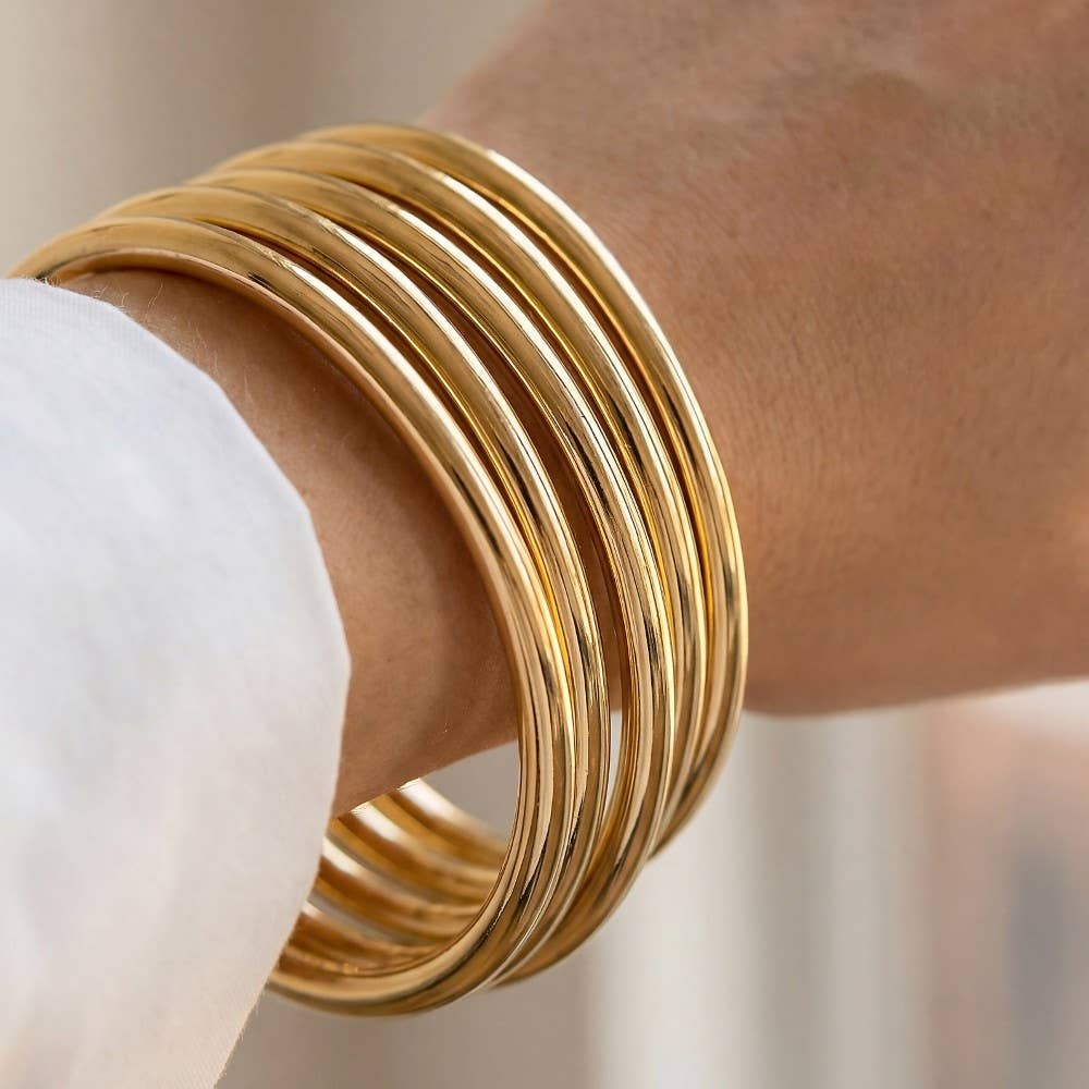 Metallic Bangle Bracelet Stack