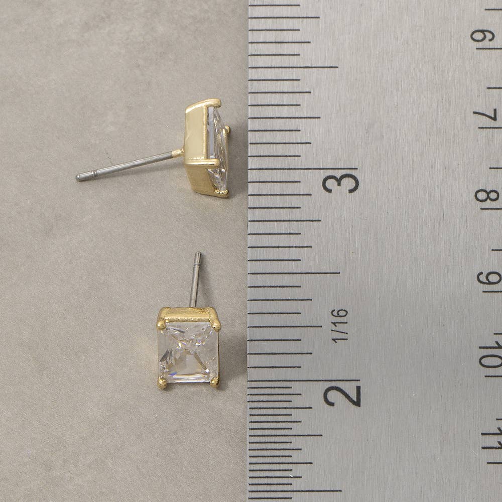 Large Emerald Cut Stud Earrings