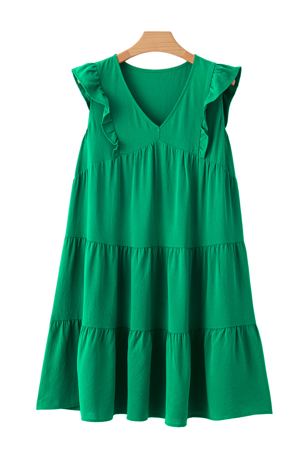 Bright Green Ruffle Tiered Mini Dress