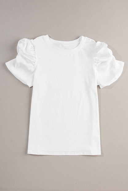 White Puff Sleeve Top