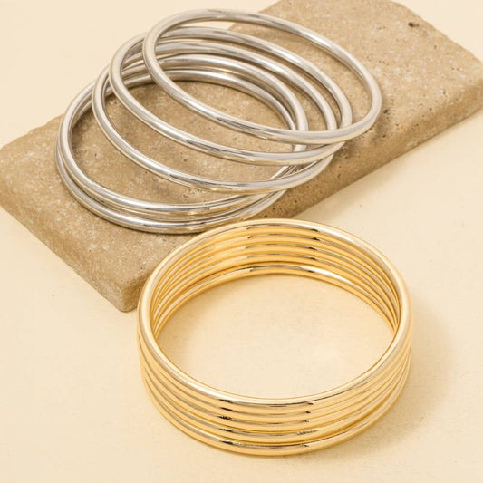 Metallic Bangle Bracelet Stack