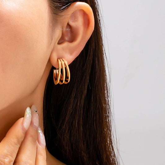 Triple-Band Hoop Earrings