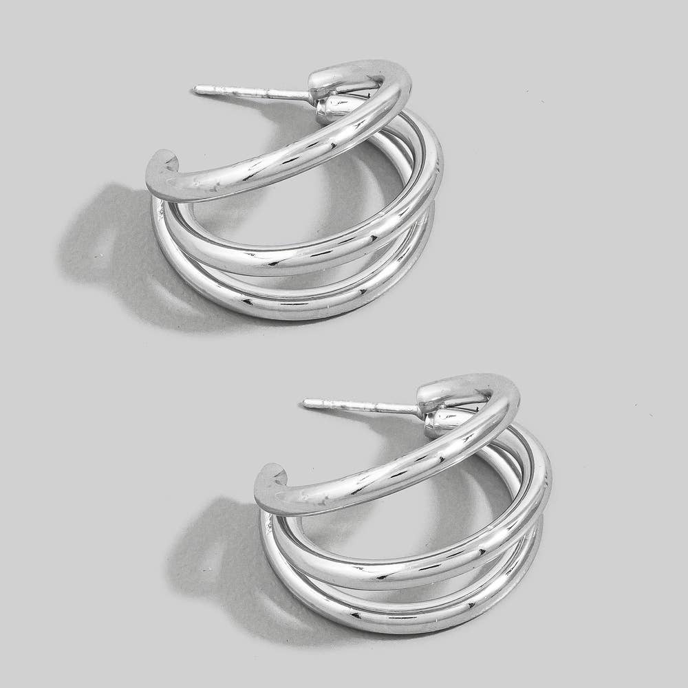 Triple Tube Hoop Earrings