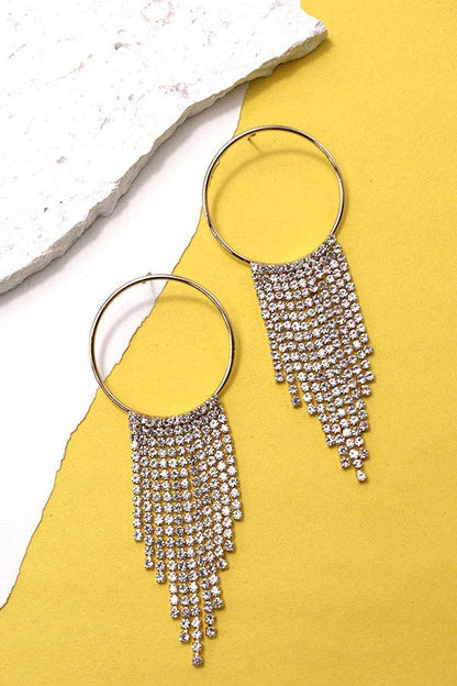 Multi Layer Rhinestone Chandelier Drop Earrings