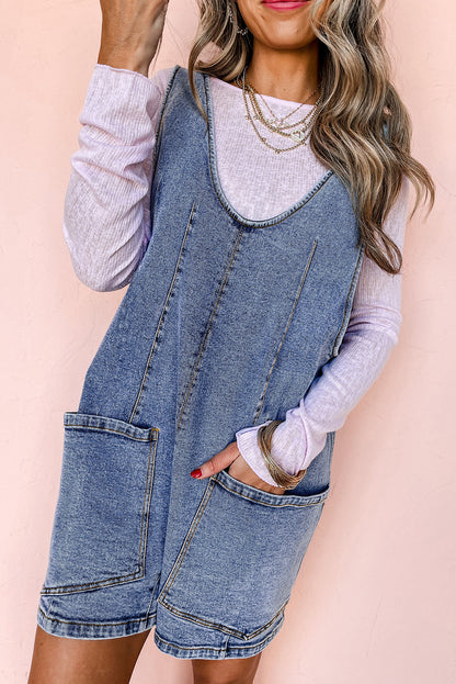 Dusk Blue Denim Romper