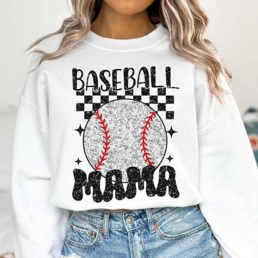 Baseball Mama Glitter Tee or Sweatshirt