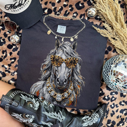 Glam Mustang Mascot Graphic Tee