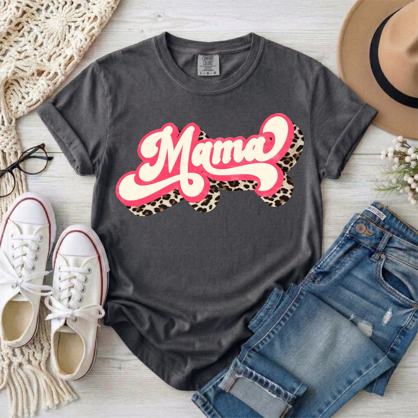 Retro Mama with Cheetah Transfer