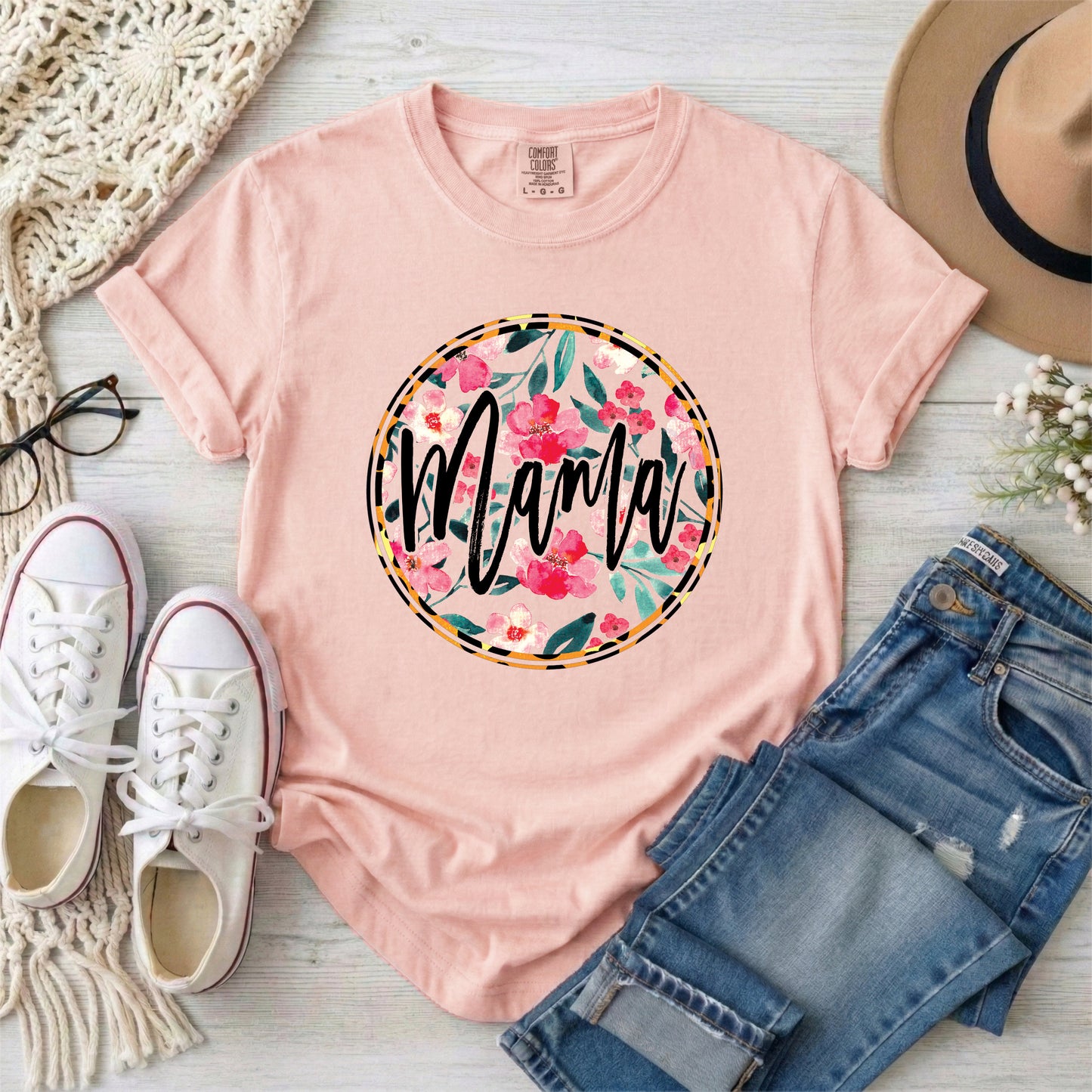 Floral Circle Mama Transfer