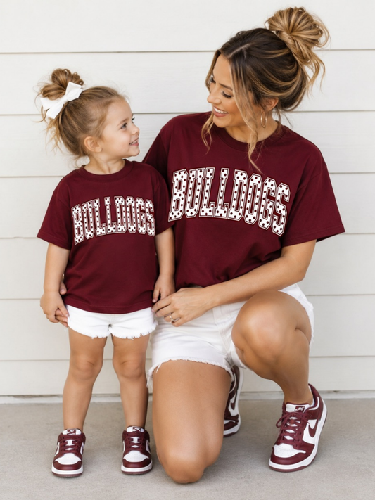 Custom Polka Dot Letter School Mascot Tee