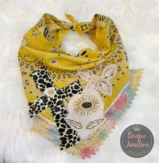 Yellow Wild Rag with Lace